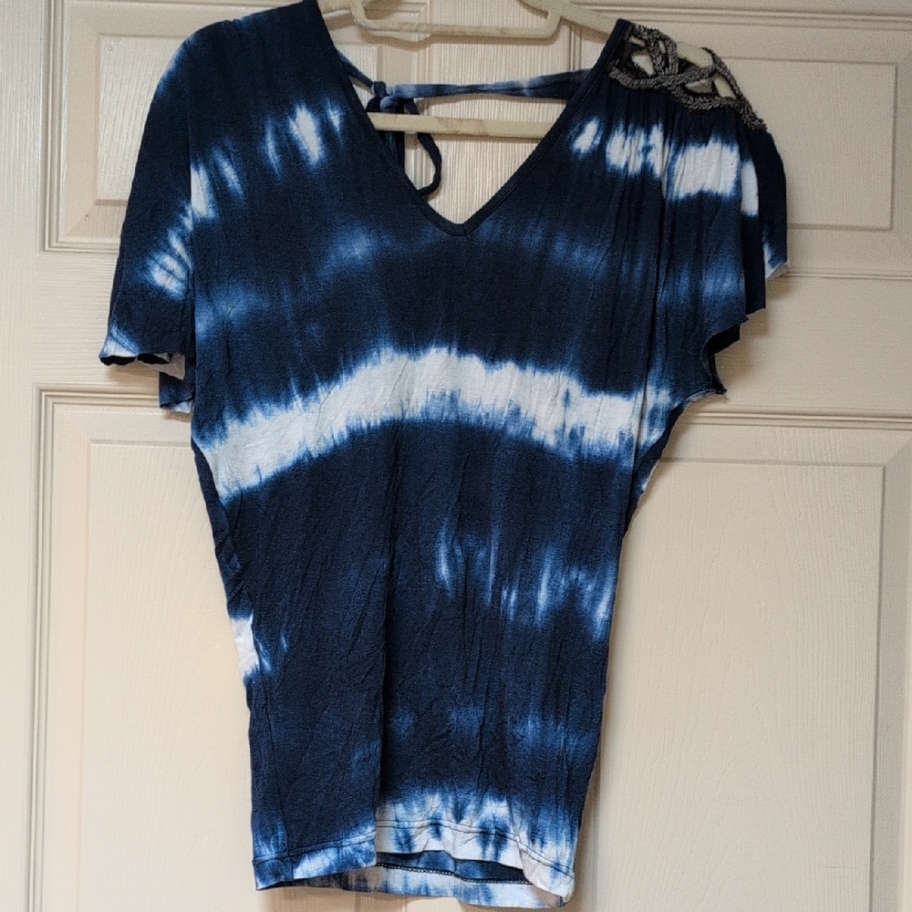 Navy Tie-Dye Women's Blouse